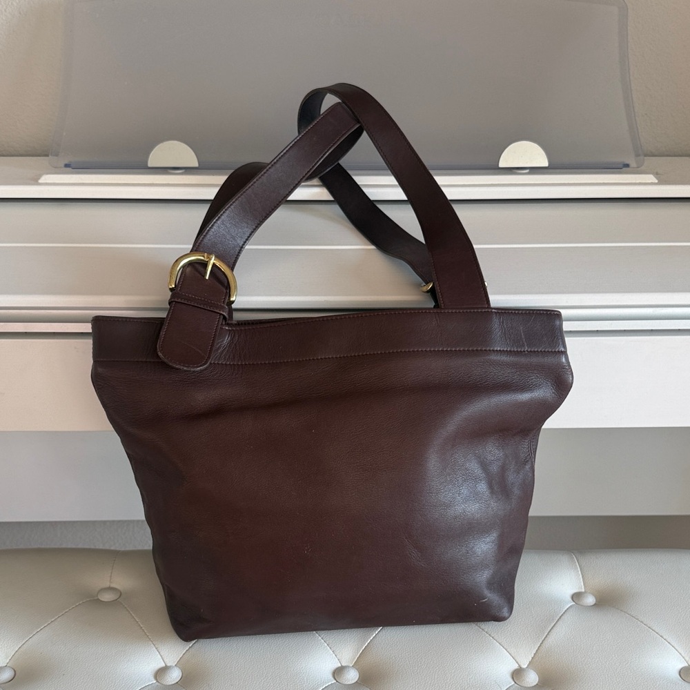 Vintage Coach Genuine Leather Waverly SoHo Lafayette Tote in Dark Brown